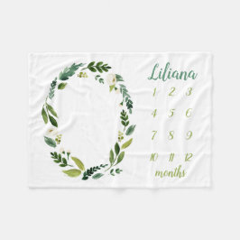 Sweet Greenery Baby Name Monthly Meilenstein Foto Fleecedecke