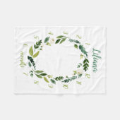 Sweet Greenery Baby Name Monthly Meilenstein Foto Fleecedecke (Vorderseite (Horizontal))