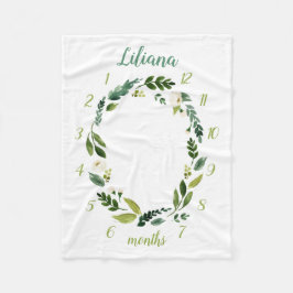 Sweet Greenery Baby Name Monthly Meilenstein Foto Fleecedecke
