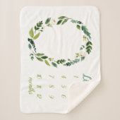 Sweet Greenery Baby Name Monthly Meilenstein Foto Sherpadecke (Vorderseite)