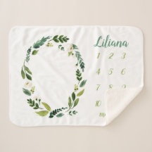 Sweet Greenery Baby Name Monthly Meilenstein Foto