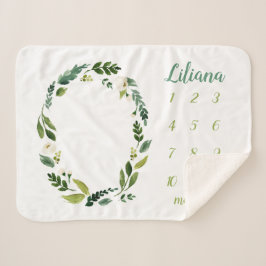 Sweet Greenery Baby Name Monthly Meilenstein Foto Sherpadecke