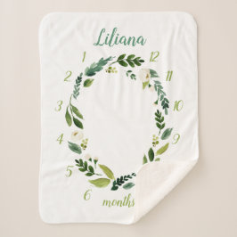 Sweet Greenery Baby Name Monthly Meilenstein Foto Sherpadecke