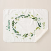 Sweet Greenery Baby Name Monthly Meilenstein Foto Sherpadecke (Vorderseite (Horizontal))