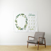 Sweet Greenery Baby Name Monthly Meilenstein Foto Wandteppich (Beispiel (Horizontal))