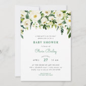 Sweet Greenery Bloral Baby Dusche Einladung (Vorderseite)