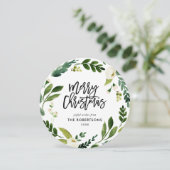 Sweet Greenery Blumenstrauß Rund Foto Feiertagskarte (Stehend Vorderseite)