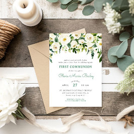 Sweet Greenery Floral Erste Kommunion Einladung