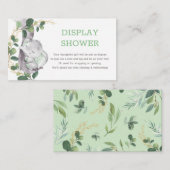 Sweet Greenery Gold Elephant Display Dusche Begleitkarte (Vorne/Hinten)