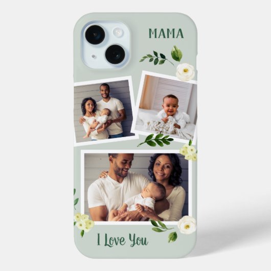 Sweet Greenery Mama Custom Foto Gift Case-Mate iPhone Hülle (Rückseite)