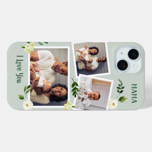 Sweet Greenery Mama Custom Foto Gift Case-Mate iPhone Hülle (Rückseite (Horizontal))