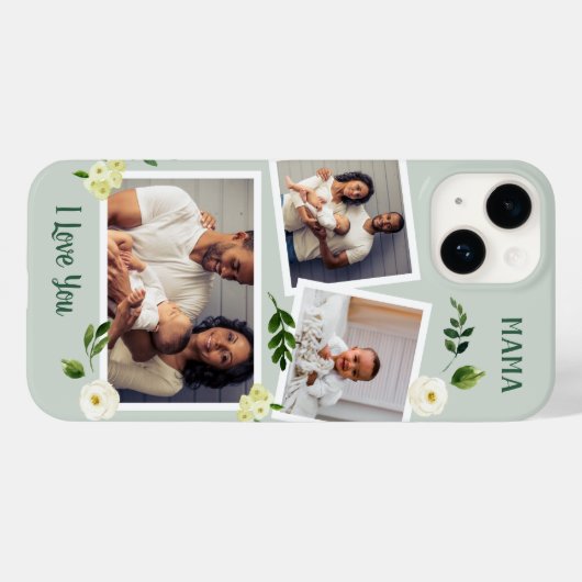 Sweet Greenery Mama Custom Foto Gift Case-Mate iPhone Hülle (Rückseite (Horizontal))