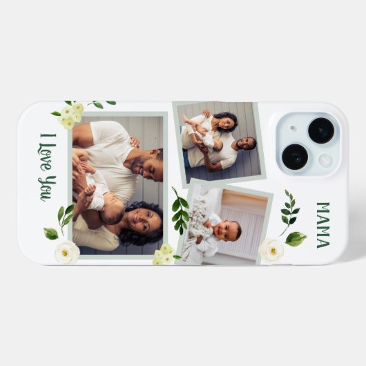 Sweet Greenery Mama Custom Foto Gift Case-Mate iPhone Hülle (Rückseite (Horizontal))