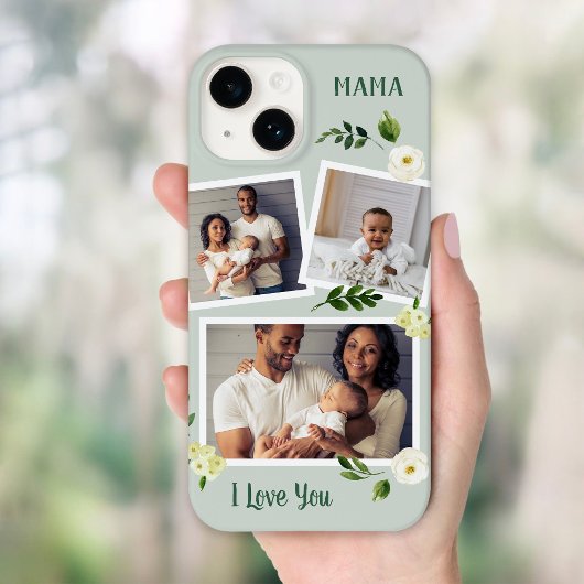 Sweet Greenery Mama Custom Foto Gift Case-Mate iPhone Hülle
