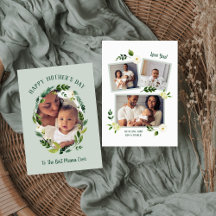 Sweet Greenery Mother's Day Foto Card für Mama