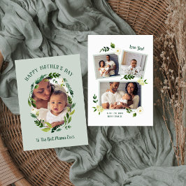 Sweet Greenery Mother's Day Foto Card für Mama Karte
