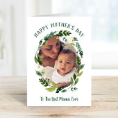 Sweet Greenery Mother's Day Foto Card für Mama Karte