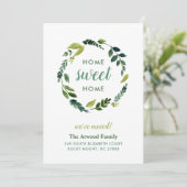 Sweet Greenery New Address Moving Ankündigung (Stehend Vorderseite)