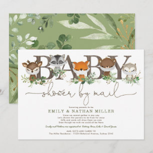 Sweet Greenery Woodland Forest Baby Shower by Mail Einladung