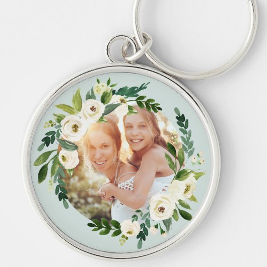 Sweet Greenery Wreath Mother's Day Foto Geschenk Schlüsselanhänger (Vorne)