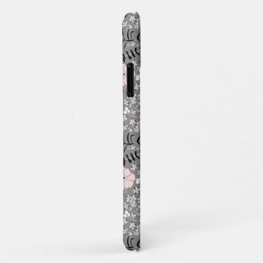 Sweet Grey Pink White Pattern Blume Case-Mate iPhone Hülle (Hinten/Rechts)