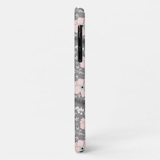 Sweet Grey Pink White Pattern Blume Case-Mate iPhone Hülle (Hinten/Links)