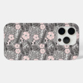 Sweet Grey Pink White Whimsical Pattern Blume Case-Mate iPhone Hülle (Rückseite (Horizontal))