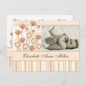 Sweet Groovy Blooms Baby Ankündigung (Vorne/Hinten)