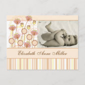 Sweet Groovy Blooms Baby Ankündigung (Vorderseite)