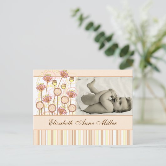 Sweet Groovy Blooms Baby Ankündigung (Stehend Vorderseite)