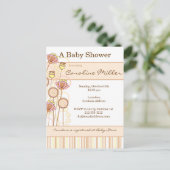 Sweet Groovy Blooms Baby Dusche Einladungspostkarte (Stehend Vorderseite)