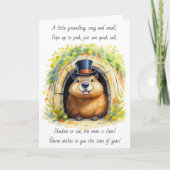 Sweet Groundhog Day in Top Hat and Poem Karte (Vorderseite)