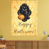 Sweet Halloween Black Cat and Pumpkin Leinwanddruck (Insitu (Wohnzimmer))