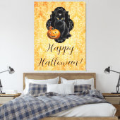 Sweet Halloween Black Cat and Pumpkin Leinwanddruck (Insitu (Schlafzimmer))