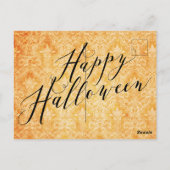 Sweet Halloween Black Cat and Pumpkin Postkarte (Rückseite)