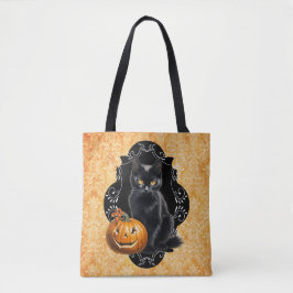 Sweet Halloween Black Cat and Pumpkin Tasche