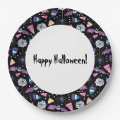 Sweet Halloween-Black-Party-Teller Pappteller (Vorderseite)