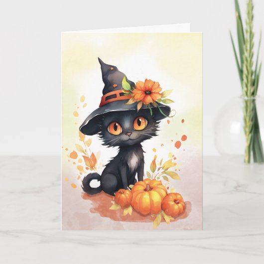Sweet Halloween Cat Karte (Vorderseite)