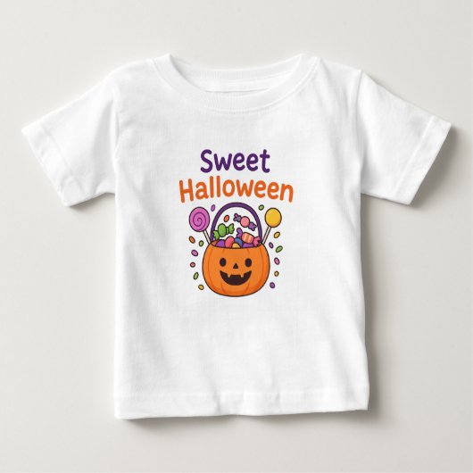 Sweet Halloween Cute Candy Bucket Design  Baby T-shirt (Vorderseite)