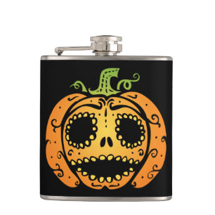Sweet Halloween Pumpkin Face Flachmann