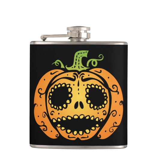 Sweet Halloween Pumpkin Face Flachmann (Vorderseite)