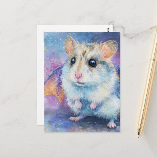 Sweet Hamster Dragon Postkarte (Vorderseite/Rückseite Beispiel)