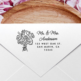 Sweet Hand Gezeichnet Blumenstrauß-Rücksendeadress Permastempel