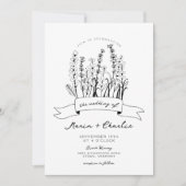 Sweet Hand Illustrierte Wildblume Hochzeit Einladung (Vorderseite)