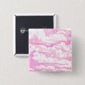 Sweet Happy Fuchsia Pink Clouds Button (Vorne & Hinten)