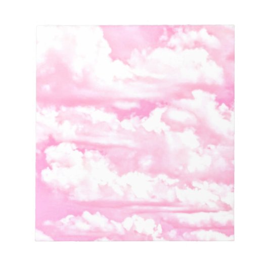 Sweet Happy Fuchsia Pink Clouds Notizblock (Vorderseite)