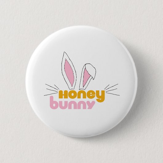 Sweet Happy Hunny Bunny Honey Rabbit Art Button (Vorderseite)