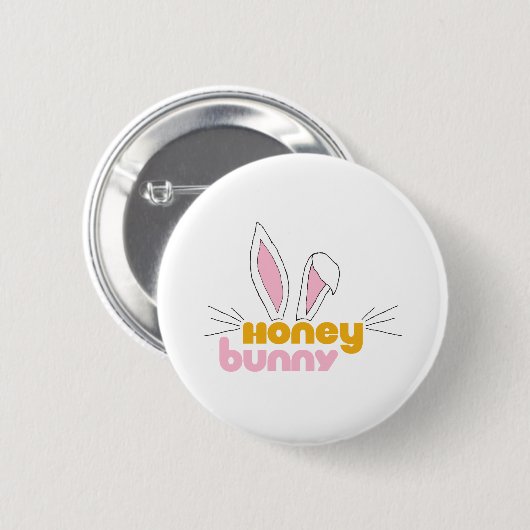 Sweet Happy Hunny Bunny Honey Rabbit Art Button (Vorne & Hinten)