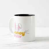 Sweet Happy Hunny Bunny Honey Rabbit Art Zweifarbige Tasse (Vorderseite Links)