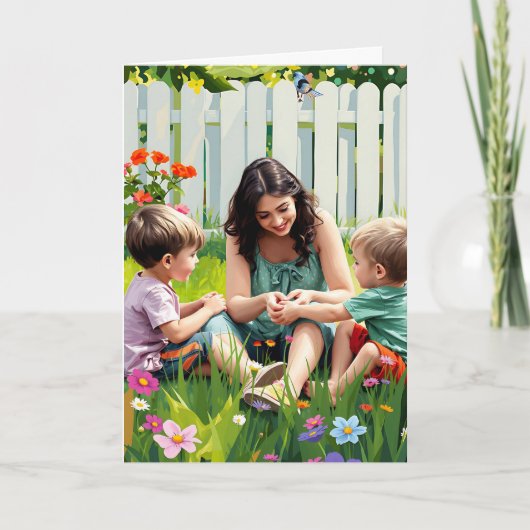 Sweet Happy Mother Day | Mama und Kinder Karte (Vorderseite)